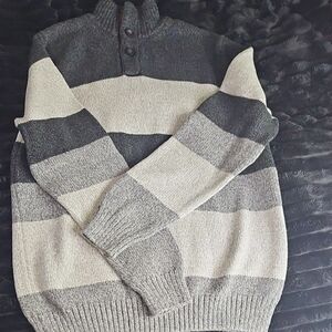 Men's Gray Striped Sweater